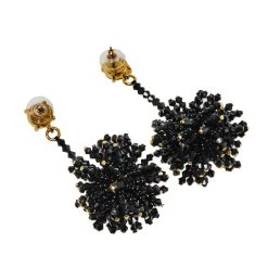 Oscar De La Renta Black Beaded Firework Drop Earrings For Women -Oscar de la Renta Sales Shop luxury women oscar de la rentaslug used accessories p371042 004
