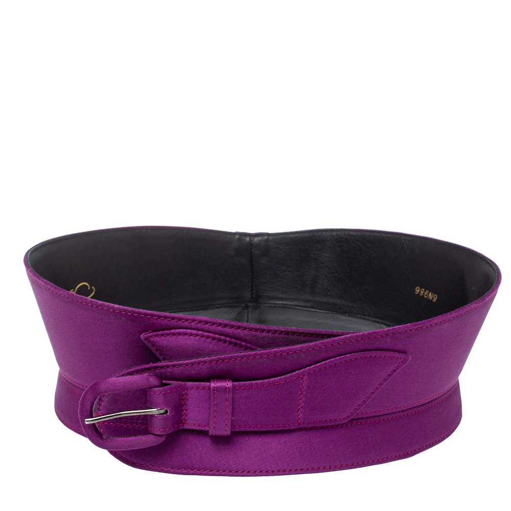 Oscar De La Renta Purple Satin Waist Belt Large For Women 4 Oscar De La Renta Purple Satin Waist Belt Large For Women - Image 2