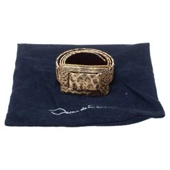 Oscar De La Renta Metallic Gold Python Belt 95CM For Women -Oscar de la Renta Sales Shop luxury women oscar de la rentaslug used accessories p389384 001