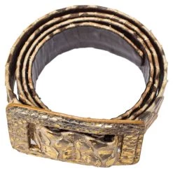 Oscar De La Renta Metallic Gold Python Belt 95CM For Women -Oscar de la Renta Sales Shop luxury women oscar de la rentaslug used accessories p389384 003