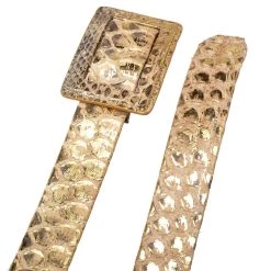 Oscar De La Renta Metallic Gold Python Belt 95CM For Women -Oscar de la Renta Sales Shop luxury women oscar de la rentaslug used accessories p389384 004