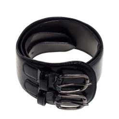 Oscar De La Renta Black Patent Leather Double Buckle Waist Belt M For Women -Oscar de la Renta Sales Shop luxury women oscar de la rentaslug used accessories p389815 007