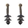 Oscar De La Renta Gunmetal Tone Tiered Drop Earrings For Women