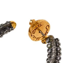 Oscar De La Renta Gunmetal Tone Tiered Drop Earrings For Women 12 Oscar De La Renta Gunmetal Tone Tiered Drop Earrings For Women -Oscar de la Renta Sales Shop luxury women oscar de la rentaslug used accessories p390315 006