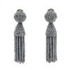 Oscar De La Renta Silver Beaded Short Tasseled Clip On Earrings For Women -Oscar de la Renta Sales Shop luxury women oscar de la rentaslug used accessories p411951 002
