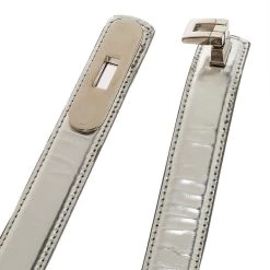 Oscar De La Renta Silver Glossy Leather Narrow Belt 70CM For Women -Oscar de la Renta Sales Shop luxury women oscar de la rentaslug used accessories p413718 004