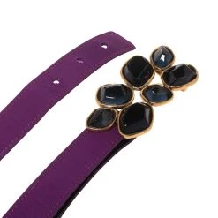 Oscar De La Renta Purple Satin Jewel Embellished Wait Belt 85CM For Women -Oscar de la Renta Sales Shop luxury women oscar de la rentaslug used accessories p454240 002