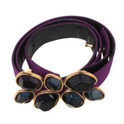 Oscar De La Renta Purple Satin Jewel Embellished Wait Belt 85CM For Women -Oscar de la Renta Sales Shop luxury women oscar de la rentaslug used accessories p454240 004