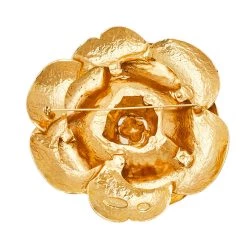 Oscar De La Renta Rosette Gardenia Gold Tone Brooch For Women