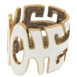 Oscar De La Renta White Gold Tone Cuff Bracelet For Women