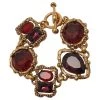 Oscar De La Renta Red Crystal Gold-Plated Bracelet For Women 1 Oscar De La Renta Red Crystal Gold-Plated Bracelet For Women -Oscar de la Renta Sales Shop luxury women oscar de la rentaslug used accessories p48381 001