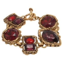Oscar De La Renta Red Crystal Gold-Plated Bracelet For Women -Oscar de la Renta Sales Shop luxury women oscar de la rentaslug used accessories p48381 003