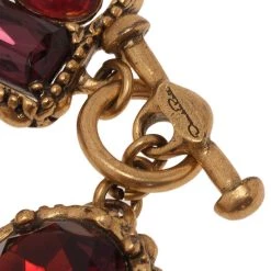 Oscar De La Renta Red Crystal Gold-Plated Bracelet For Women -Oscar de la Renta Sales Shop luxury women oscar de la rentaslug used accessories p48381 005