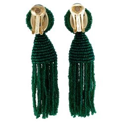 Oscar De La Renta Green Beaded Tassel Earrings For Women 8 Oscar De La Renta Green Beaded Tassel Earrings For Women -Oscar de la Renta Sales Shop luxury women oscar de la rentaslug used accessories p515392 001
