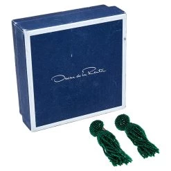 Oscar De La Renta Green Beaded Tassel Earrings For Women 9 Oscar De La Renta Green Beaded Tassel Earrings For Women -Oscar de la Renta Sales Shop luxury women oscar de la rentaslug used accessories p515392 002