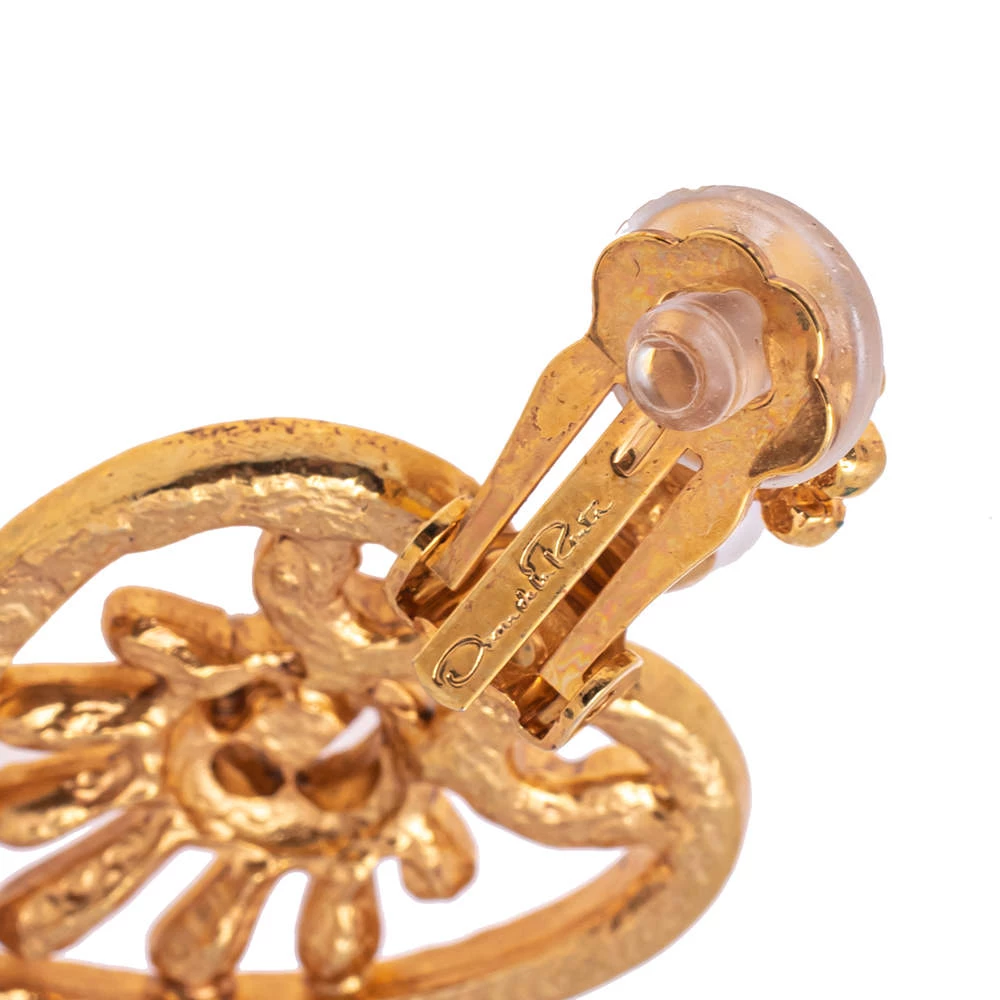 Oscar De La Renta Crystal Embellished Heart Drop Earrings For Women 7 Oscar De La Renta Crystal Embellished Heart Drop Earrings For Women - Image 5