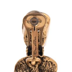 Oscar De La Renta Aged Gold Tone Floral Drop Clip On Earrings For Women -Oscar de la Renta Sales Shop luxury women oscar de la rentaslug used accessories p540738 003