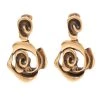 Oscar De La Renta Aged Gold Tone Floral Drop Clip On Earrings For Women