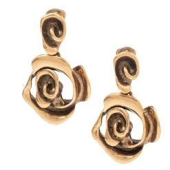 Oscar De La Renta Aged Gold Tone Floral Drop Clip On Earrings For Women -Oscar de la Renta Sales Shop luxury women oscar de la rentaslug used accessories p540738 005