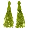 Oscar De La Renta Green Beaded Tassle Earrings For Women