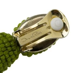 Oscar De La Renta Green Beaded Tassle Earrings For Women -Oscar de la Renta Sales Shop luxury women oscar de la rentaslug used accessories p56421 0005
