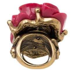 Oscar De La Renta Rose Red Amaranth Gold Tone Ring For Women 14 Oscar De La Renta Rose Red Amaranth Gold Tone Ring For Women -Oscar de la Renta Sales Shop luxury women oscar de la rentaslug used accessories p56424 005
