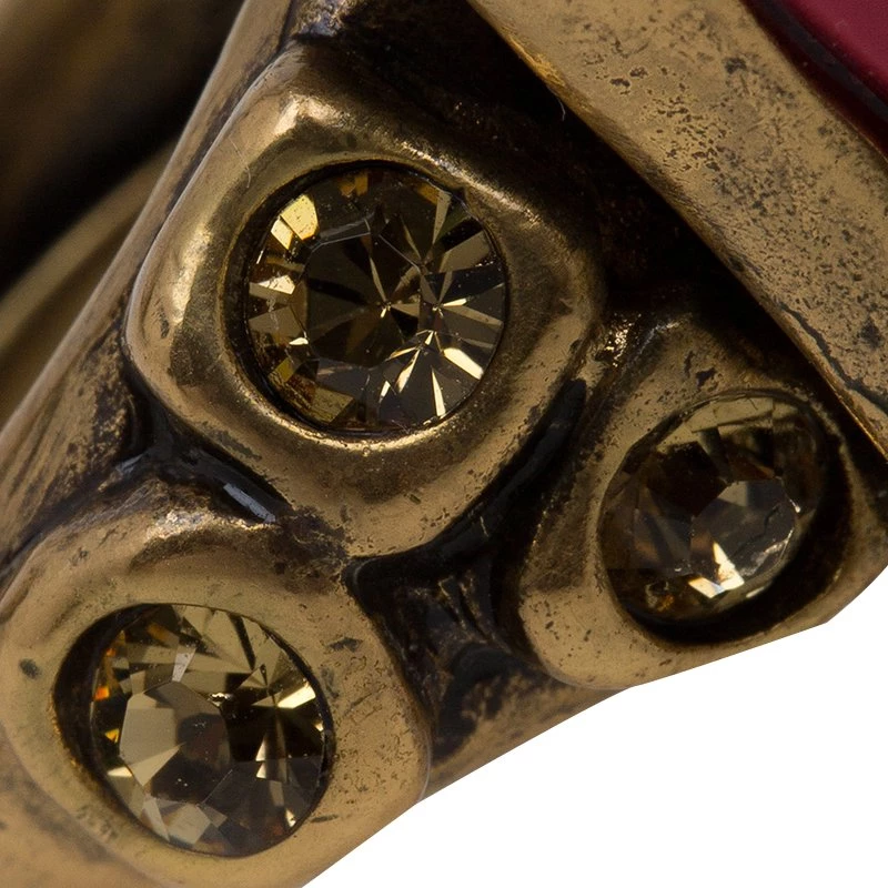 Oscar De La Renta Rose Red Amaranth Gold Tone Ring For Women 8 Oscar De La Renta Rose Red Amaranth Gold Tone Ring For Women - Image 7