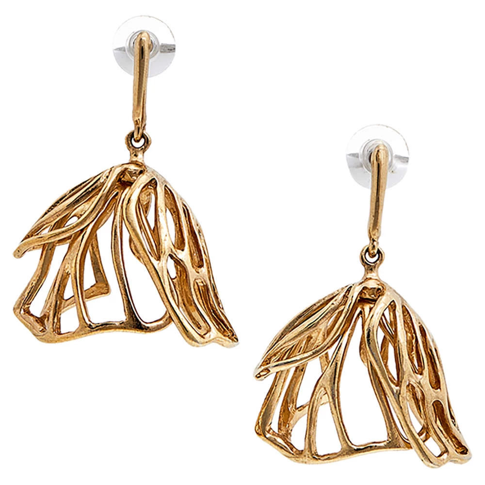 Oscar De La Renta Gold Tone Impatiens Drop Earrings For Women 5 Oscar De La Renta Gold Tone Impatiens Drop Earrings For Women - Image 3