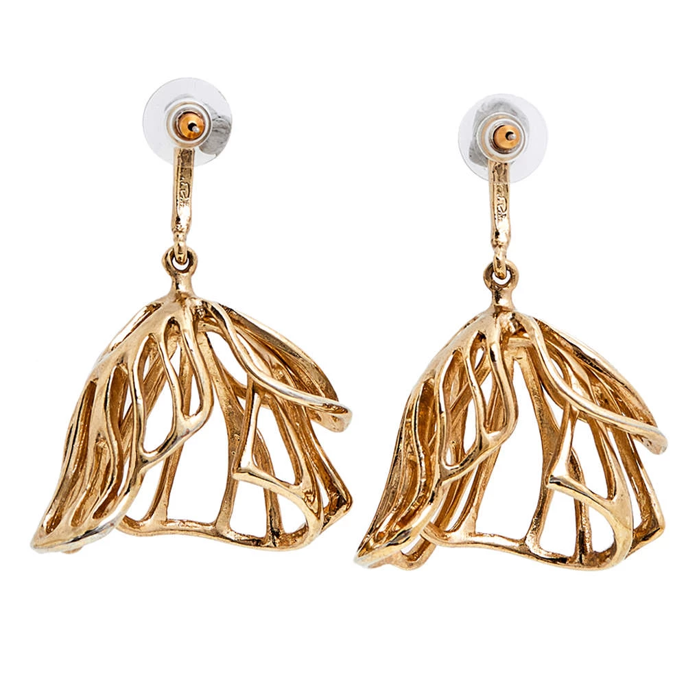 Oscar De La Renta Gold Tone Impatiens Drop Earrings For Women 3 Oscar De La Renta Gold Tone Impatiens Drop Earrings For Women
