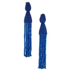 Oscar De La Renta Blue Beaded Tassel Clip On Earrings For Women 9 Oscar De La Renta Blue Beaded Tassel Clip On Earrings For Women -Oscar de la Renta Sales Shop luxury women oscar de la rentaslug used accessories p565899 001