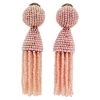 Oscar De La Renta Pink Beaded Tassel Clip On Earrings For Women -Oscar de la Renta Sales Shop luxury women oscar de la rentaslug used accessories p566078 003