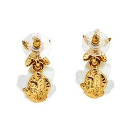 Oscar De La Renta White Floral Drop Earrings For Women -Oscar de la Renta Sales Shop luxury women oscar de la rentaslug used accessories p582861 005