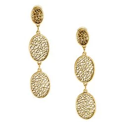 Oscar De La Renta Gold Tone Oval Drop Clip On Earrings For Women -Oscar de la Renta Sales Shop luxury women oscar de la rentaslug used accessories p603340 002