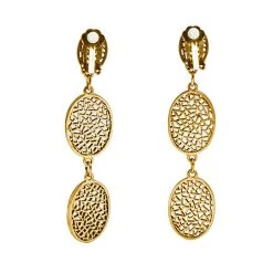 Oscar De La Renta Gold Tone Oval Drop Clip On Earrings For Women -Oscar de la Renta Sales Shop luxury women oscar de la rentaslug used accessories p603340 005