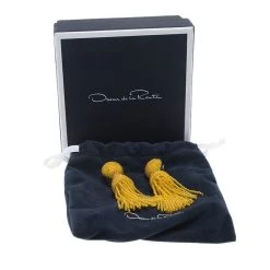 Oscar De La Renta Yellow Beaded Tassle Earrings For Women -Oscar de la Renta Sales Shop luxury women oscar de la rentaslug used accessories p68731 0003