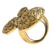 Oscar De La Renta Circular Swirls Gold Tone Ring Size 56 For Women