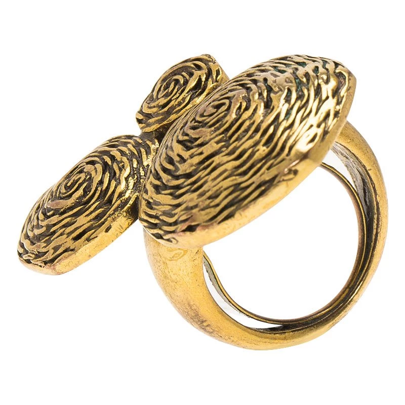 Oscar De La Renta Circular Swirls Gold Tone Ring Size 56 For Women 3 Oscar De La Renta Circular Swirls Gold Tone Ring Size 56 For Women