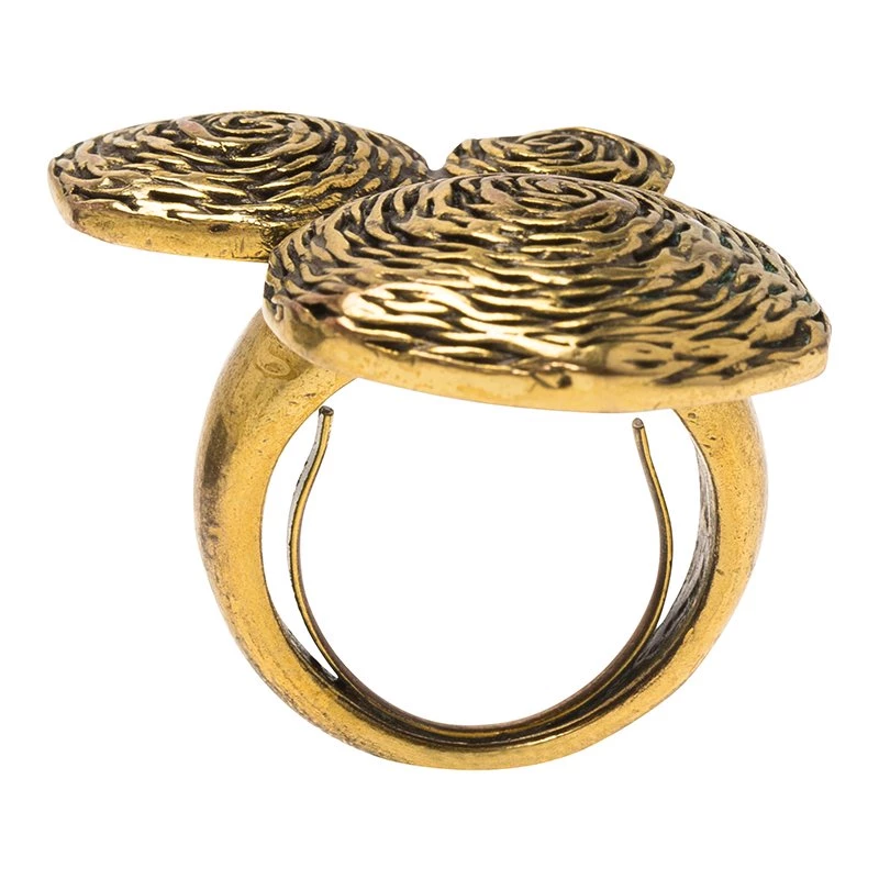 Oscar De La Renta Circular Swirls Gold Tone Ring Size 56 For Women 5 Oscar De La Renta Circular Swirls Gold Tone Ring Size 56 For Women - Image 3