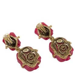 Oscar De La Renta Double Rose Red Amaranth Clip-On Earrings For Women 10 Oscar De La Renta Double Rose Red Amaranth Clip-On Earrings For Women -Oscar de la Renta Sales Shop luxury women oscar de la rentaslug used accessories p82912 003