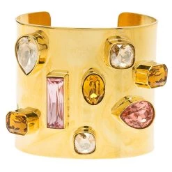 Oscar De La Renta Crystal & Gold Tone Open-Cuff Bracelet For Women -Oscar de la Renta Sales Shop luxury women oscar de la rentaslug used accessories p83566 003