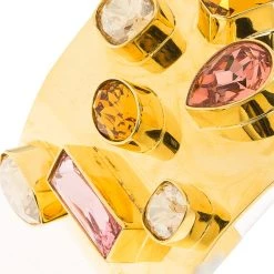 Oscar De La Renta Crystal & Gold Tone Open-Cuff Bracelet For Women -Oscar de la Renta Sales Shop luxury women oscar de la rentaslug used accessories p83566 004
