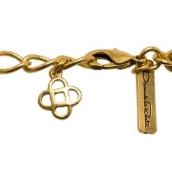 Oscar De La Renta Lilac Enamel Crystal Gold Tone Necklace For Women -Oscar de la Renta Sales Shop luxury women oscar de la rentaslug used accessories p83816 003