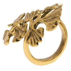 Oscar De La Renta Fern Gold Tone Ring For Women