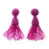 Oscar De La Renta Pink Beaded Long Tassel Clip-on Earrings For Women -Oscar de la Renta Sales Shop luxury women oscar de la rentaslug used accessories p91884 001