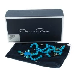 Oscar De La Renta Blue Bead And Crystal Long Necklace For Women -Oscar de la Renta Sales Shop luxury women oscar de la rentaslug used accessories p94657 0006