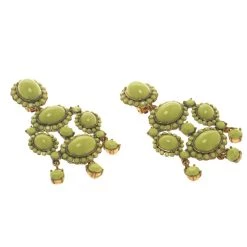 Oscar De La Renta Green Resin Gold Tone Chandelier Clip-on Earrings For Women 10 Oscar De La Renta Green Resin Gold Tone Chandelier Clip-on Earrings For Women -Oscar de la Renta Sales Shop luxury women oscar de la rentaslug used accessories p95712 003