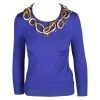 Oscar De La Renta Purple Metallic Gold Embellishment Sweater S For Women -Oscar de la Renta Sales Shop luxury women oscar de la rentaslug used clothes p100550 001