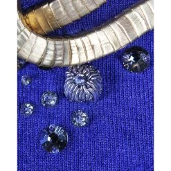 Oscar De La Renta Purple Metallic Gold Embellishment Sweater S For Women -Oscar de la Renta Sales Shop luxury women oscar de la rentaslug used clothes p100550 003