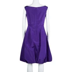 Oscar De La Renta Purple Bow Detail Sleeveless Dress M For Women -Oscar de la Renta Sales Shop luxury women oscar de la rentaslug used clothes p107682 0003