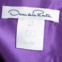 Oscar De La Renta Purple Bow Detail Sleeveless Dress M For Women -Oscar de la Renta Sales Shop luxury women oscar de la rentaslug used clothes p107682 0005